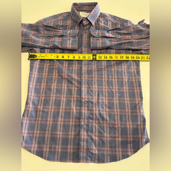 Twillory Untuckable Mens Lot Of 2 Size Medium Tailored Fit Button Shirt Plaid - Picture 12 of 13